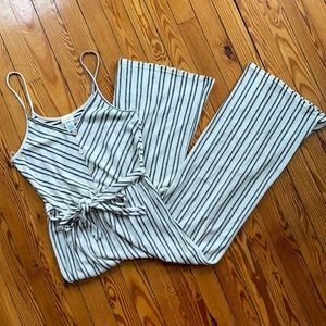 Caution To The Wind Stripe Jumpsuit